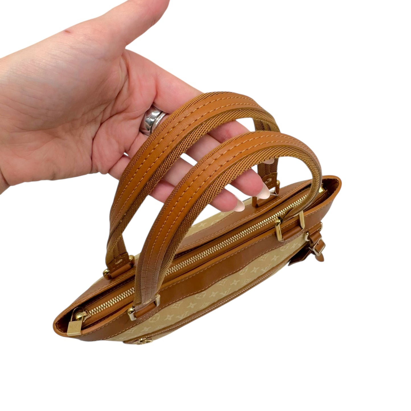 Louis Vuitton Beige Lin Monogram Lucille PM Mini Tote Bag