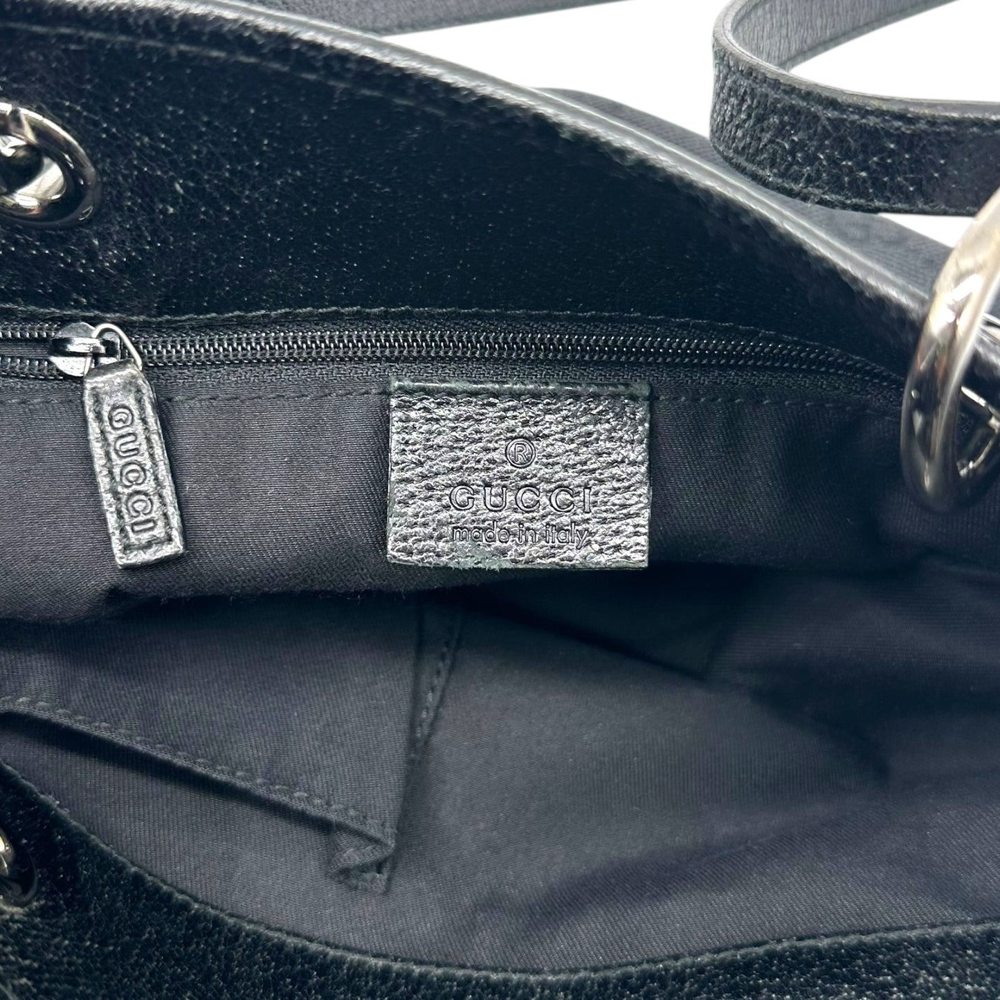 Gucci Black Monogram Mini Tote Bag