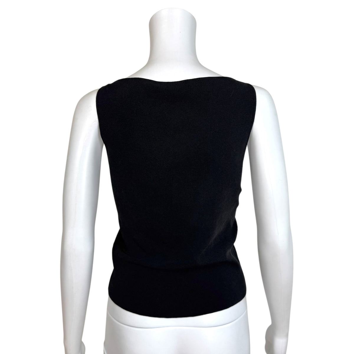 Gucci by Tom Ford 90's Black Straight Neck Knit Tank