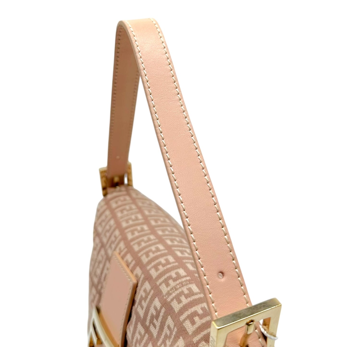 Fendi Pink Zucchino Monogram Fold-Over Baguette Bag