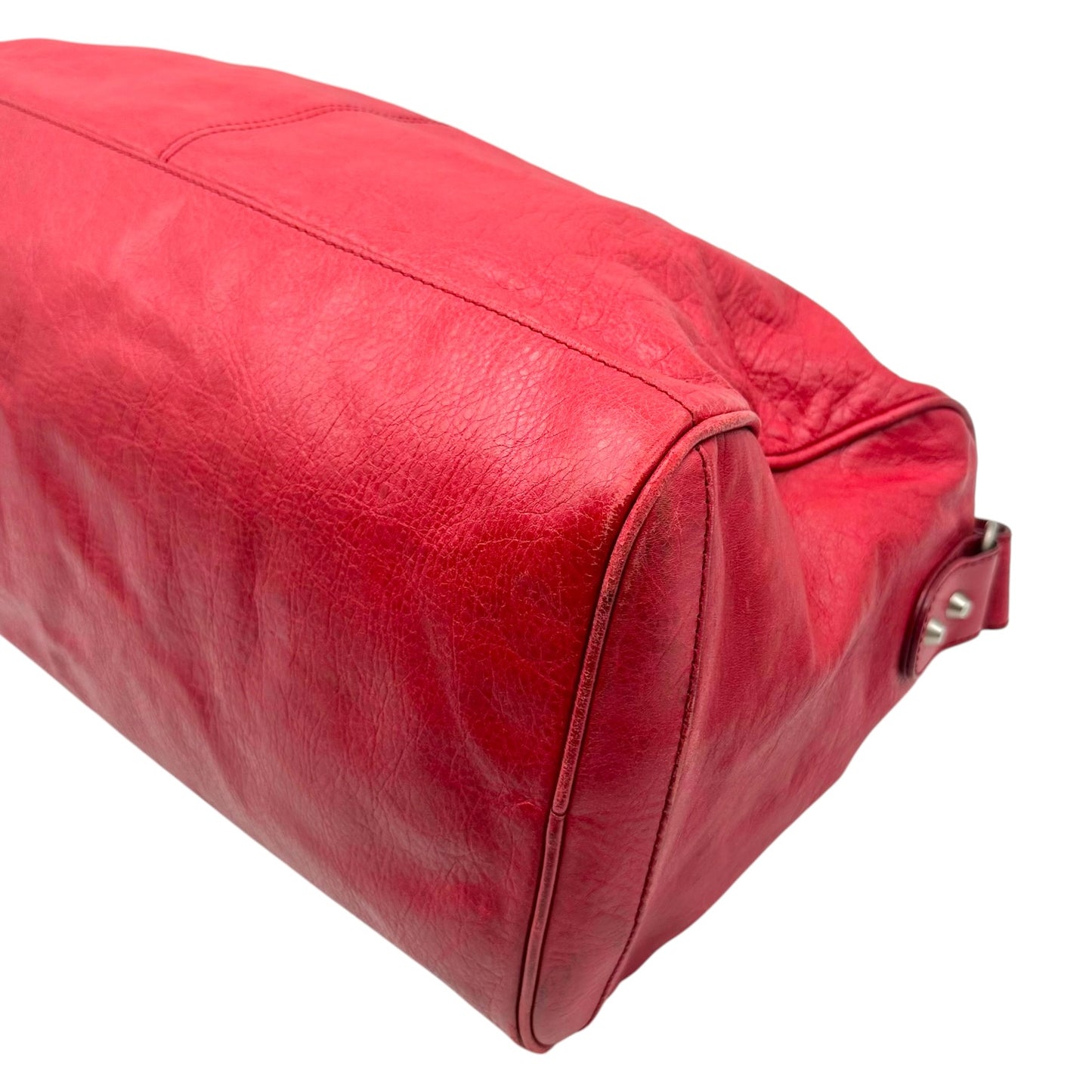 Balenciaga Red Leather City Small 2-Way Duffle Bag