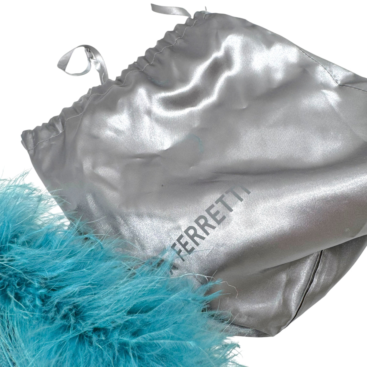 Alberta Ferretti Turquoise Ostrich Feather Shoulder Bag