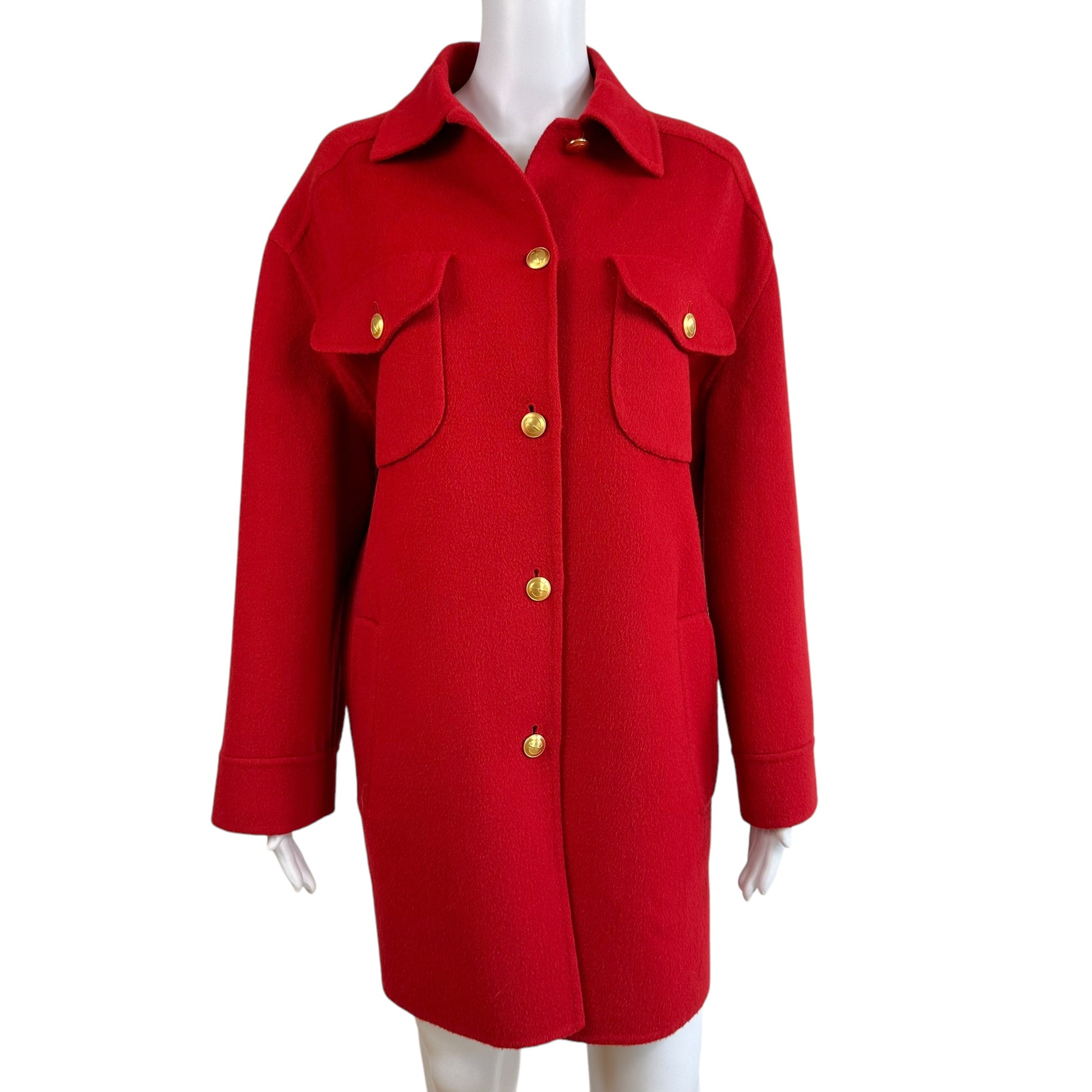 Gucci F/W 1994 Red Wool & Cashmere Overcoat - Outfit Repeater