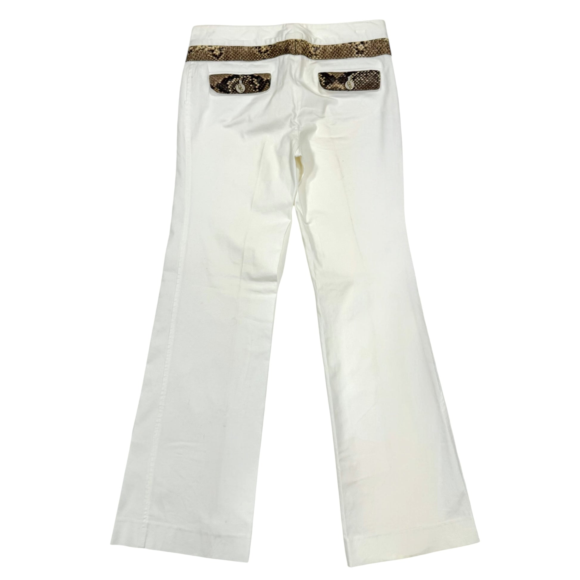 Dolce & Gabbana S/S 2005 White Python Trim Trousers - Outfit Repeater