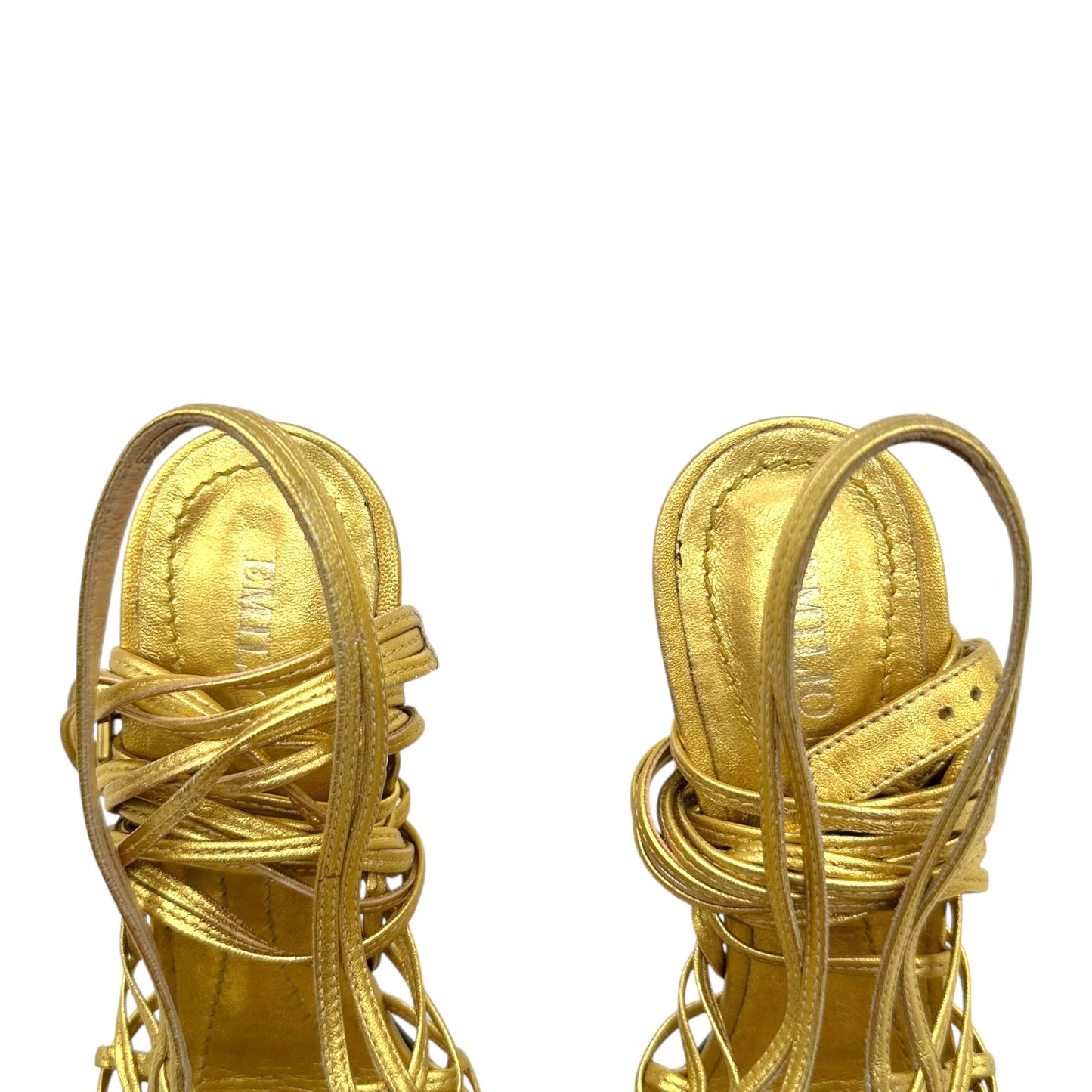 Emilio Pucci Gold Leather Strappy Sandals