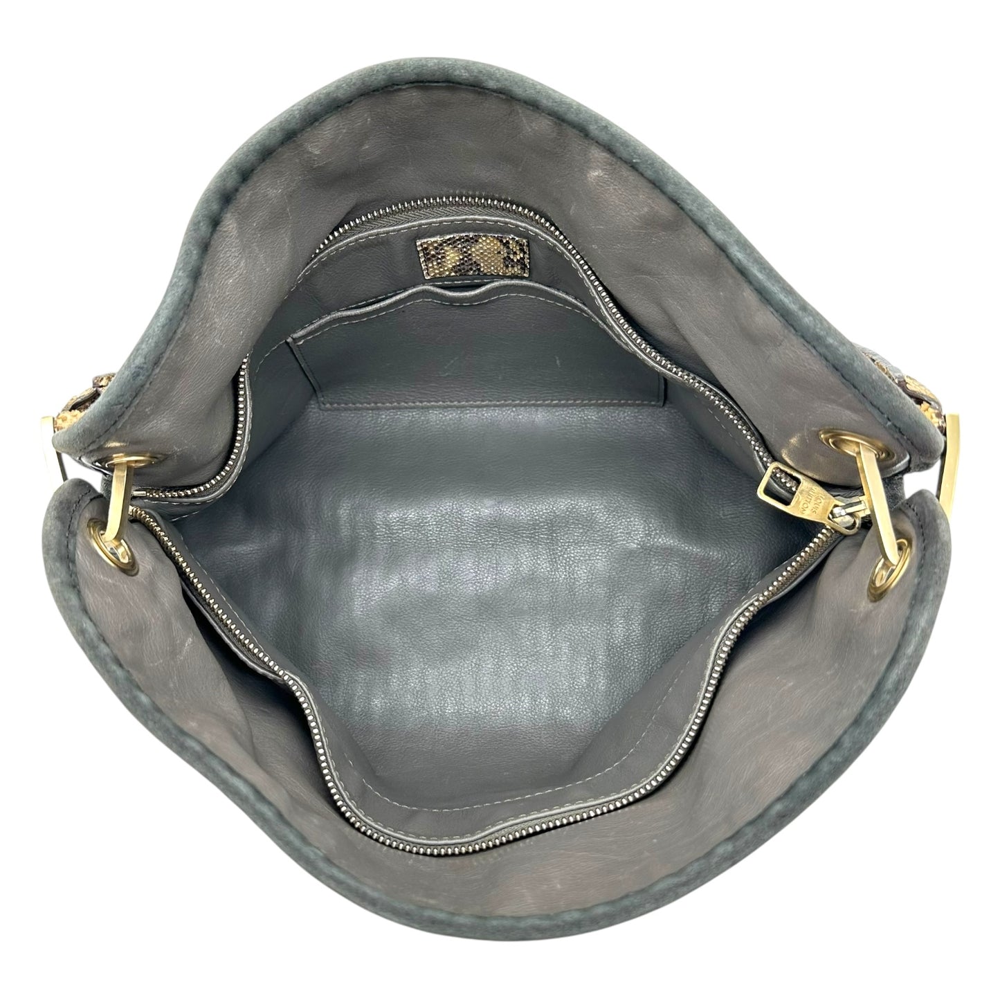 Louis Vuitton Whisper PM Python & Gray Suede Shoulder Bag