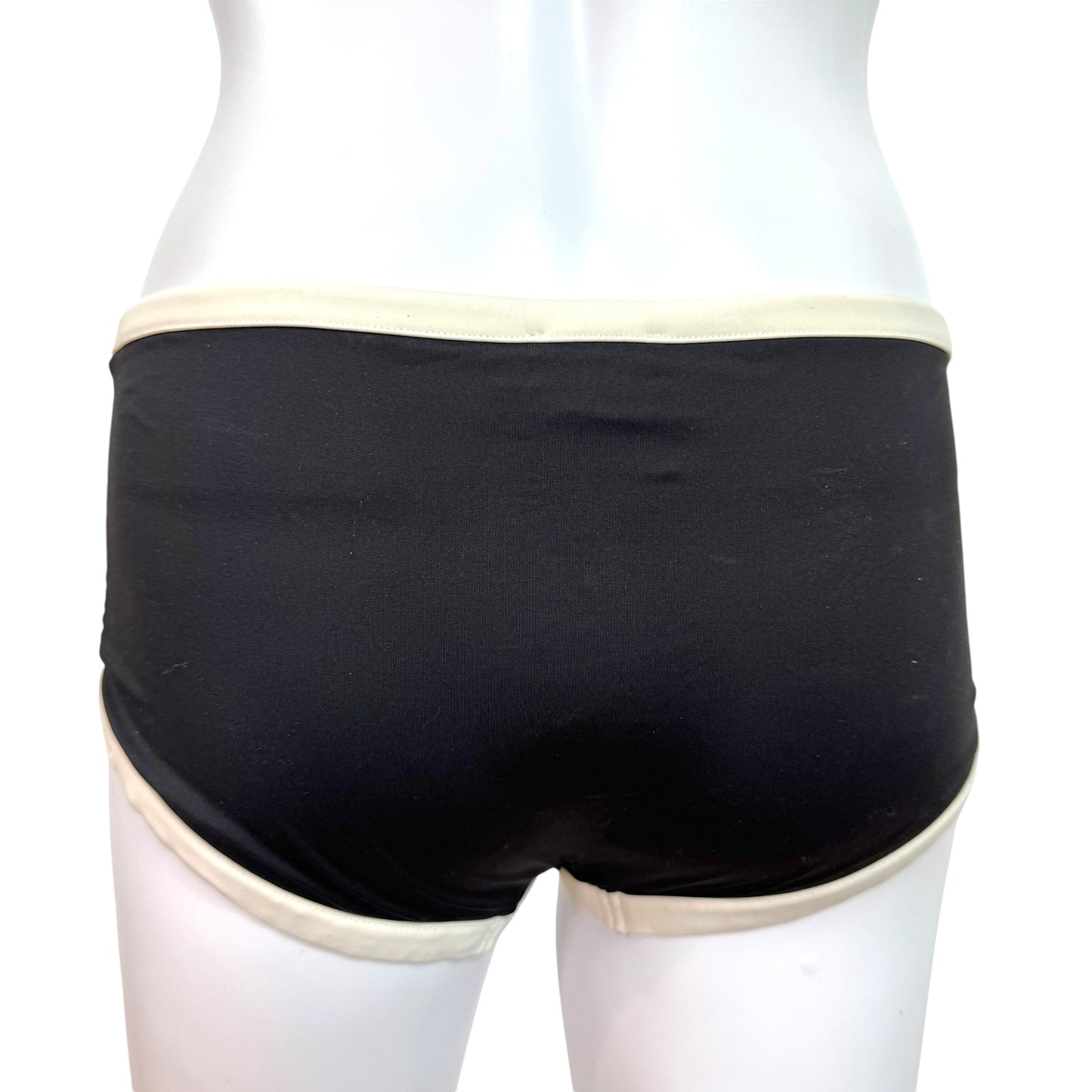 D&G Dolce & Gabbana Black & White Boyshort & Triangle Bikini Set