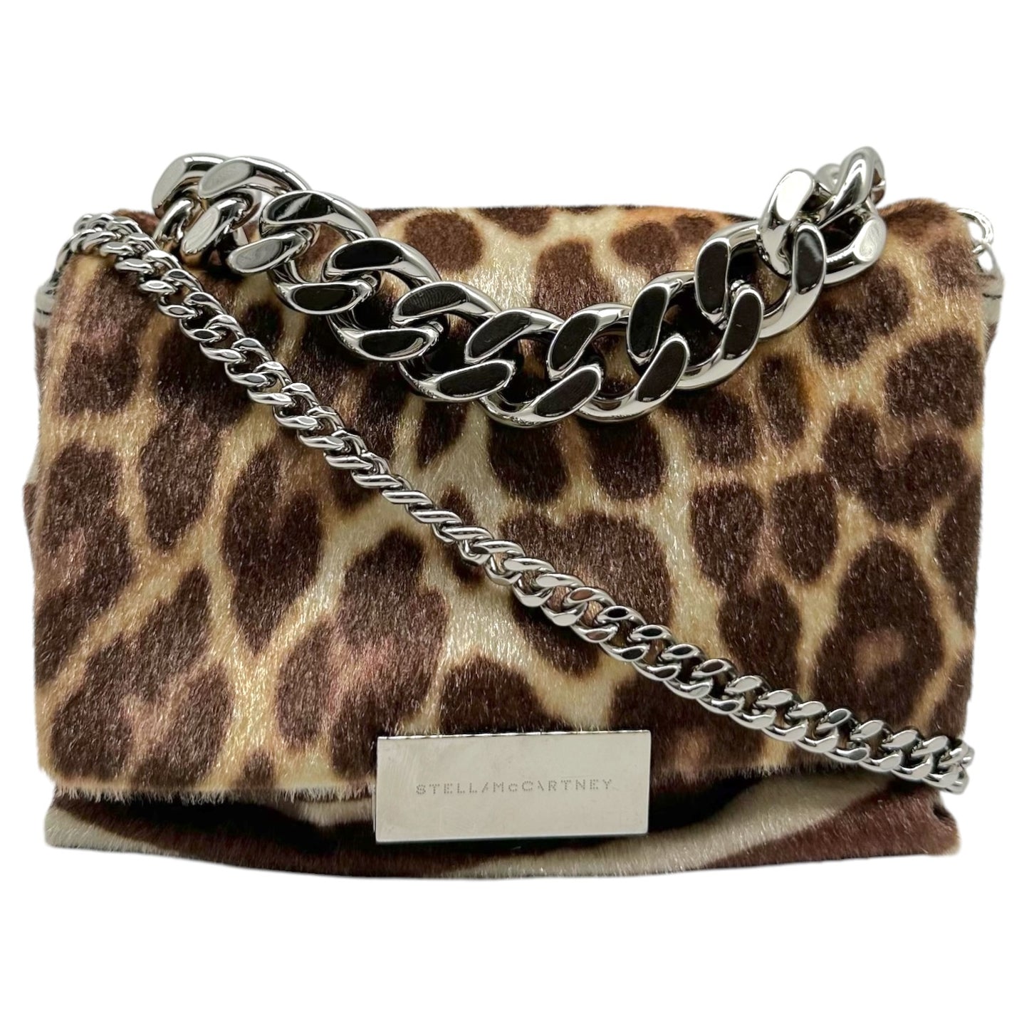 Stella McCartney Leopard Zebra Print Faux Ponyhair Crossbody Bag
