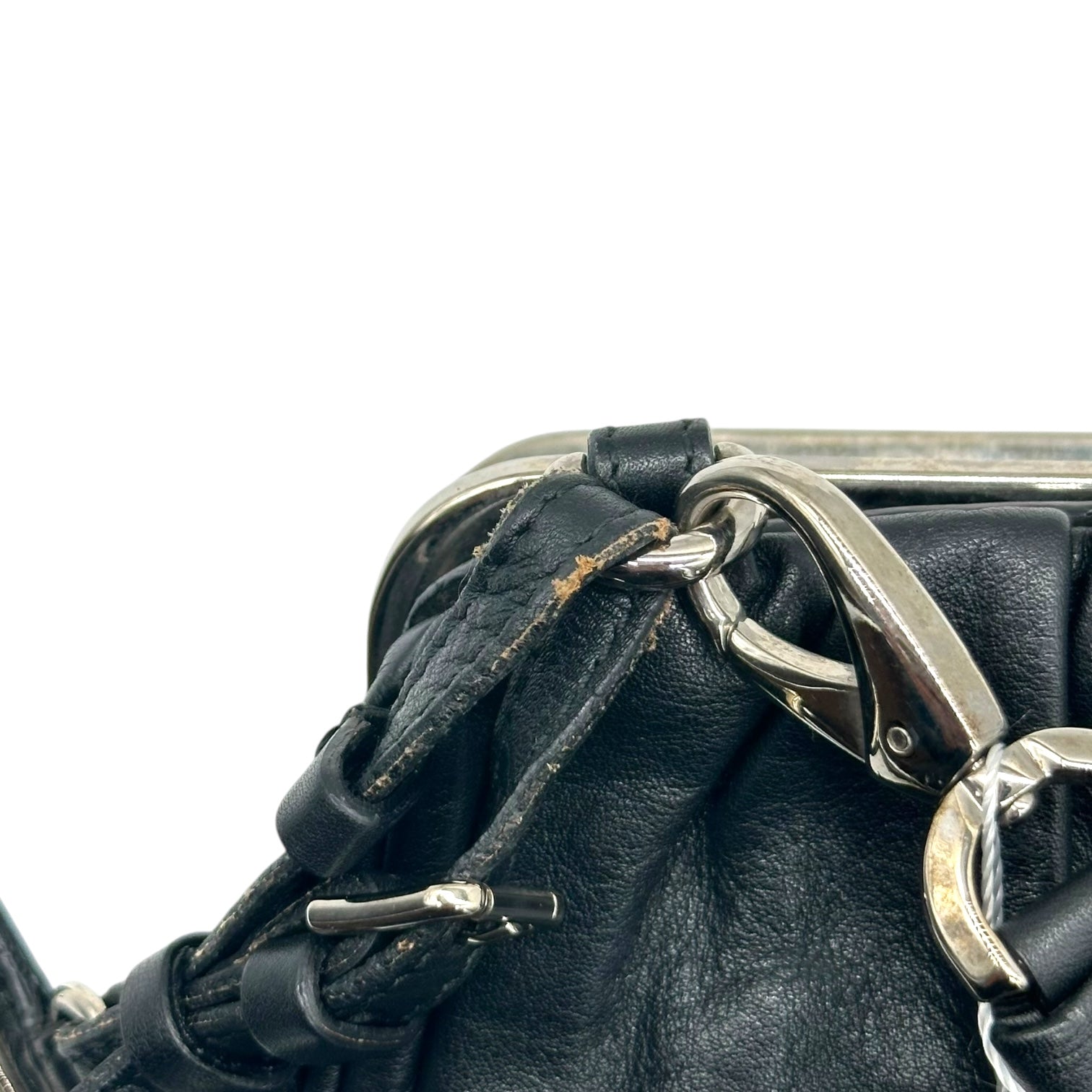 Dolce & Gabbana Black Leather Kisslock Shoulder Bag - Outfit Repeater