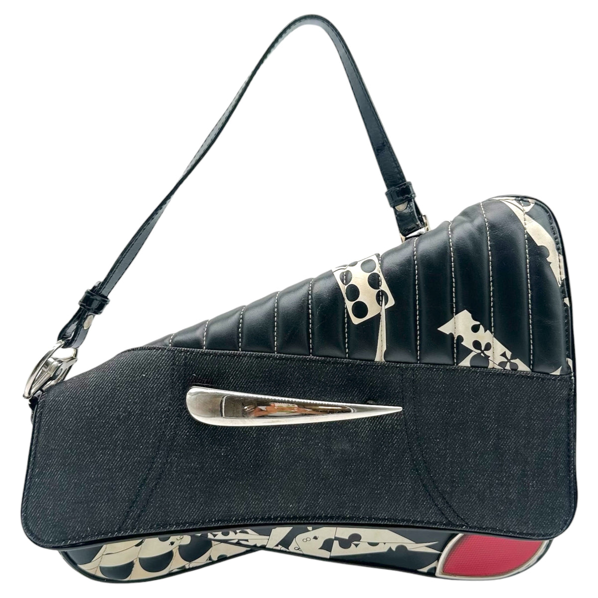 Christian Dior Black Playing Card Print Shoulder Bag