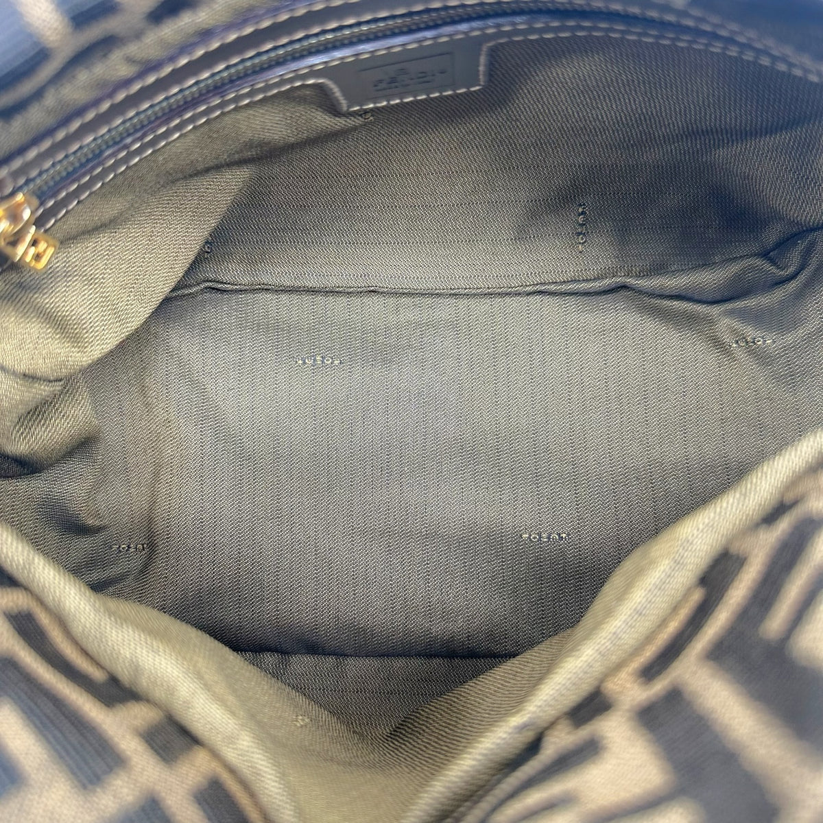 Fendi Brown Zucca Monogram Fold-Over Baguette Bag