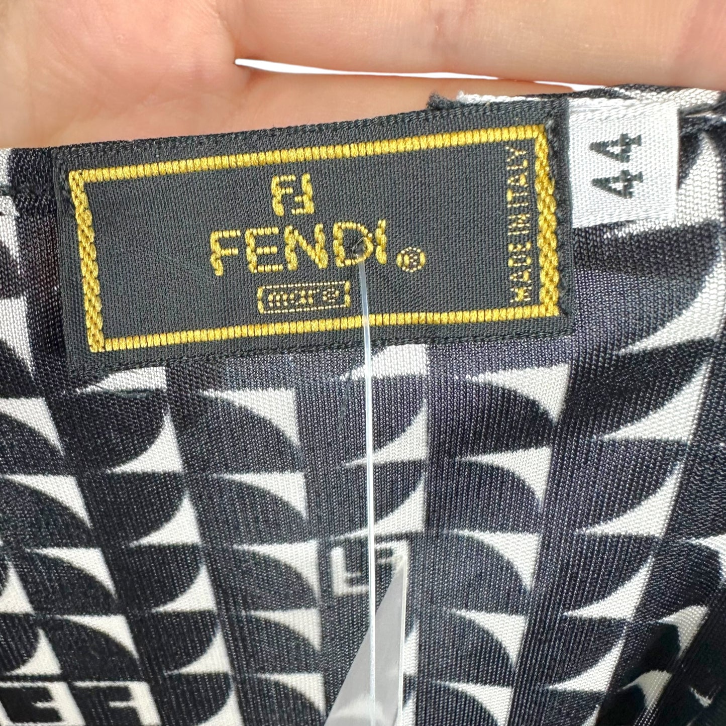 Fendi Black & White Monogram Midi Dress