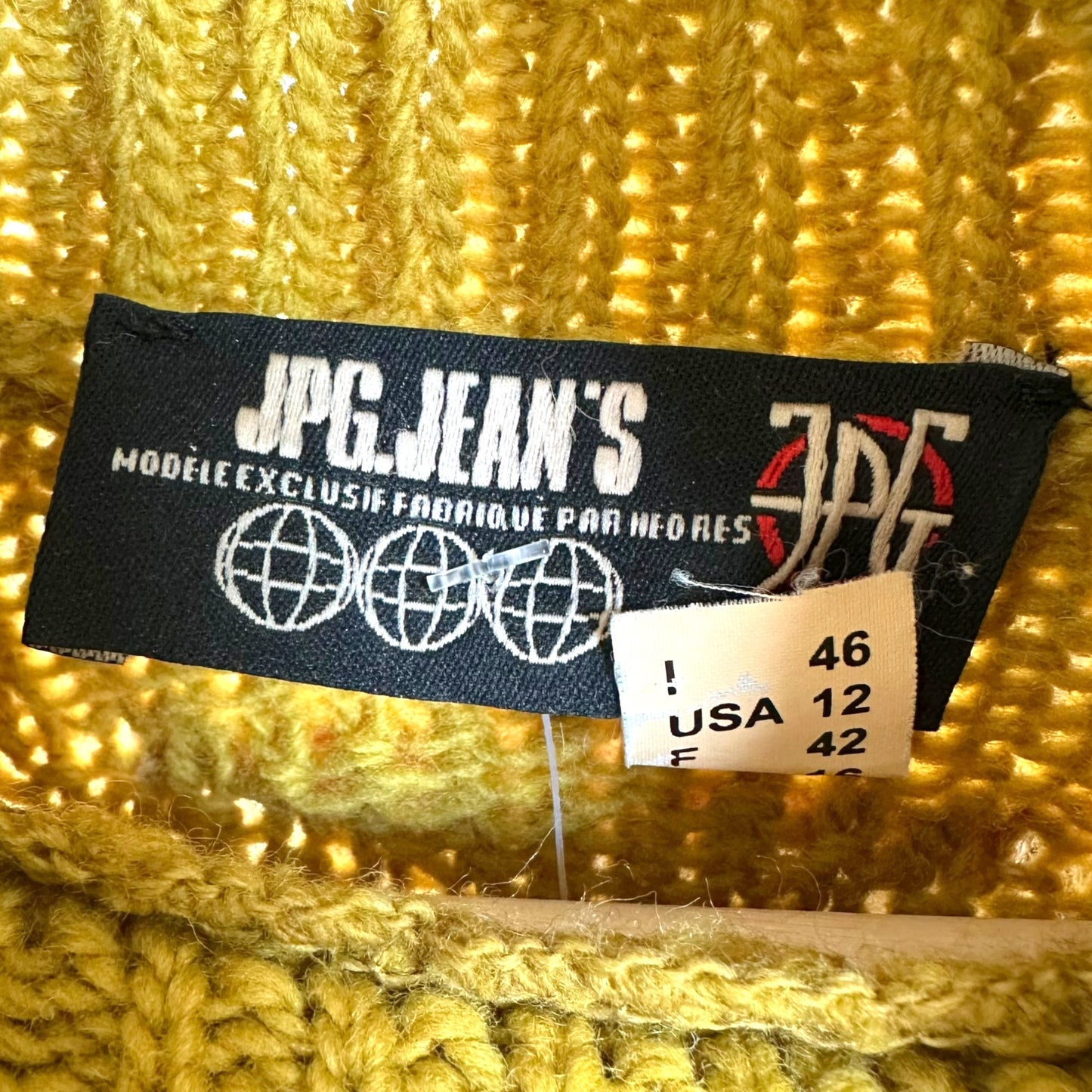 Jean Paul Gaultier Jean's Yellow Logo Turtleneck Sweater