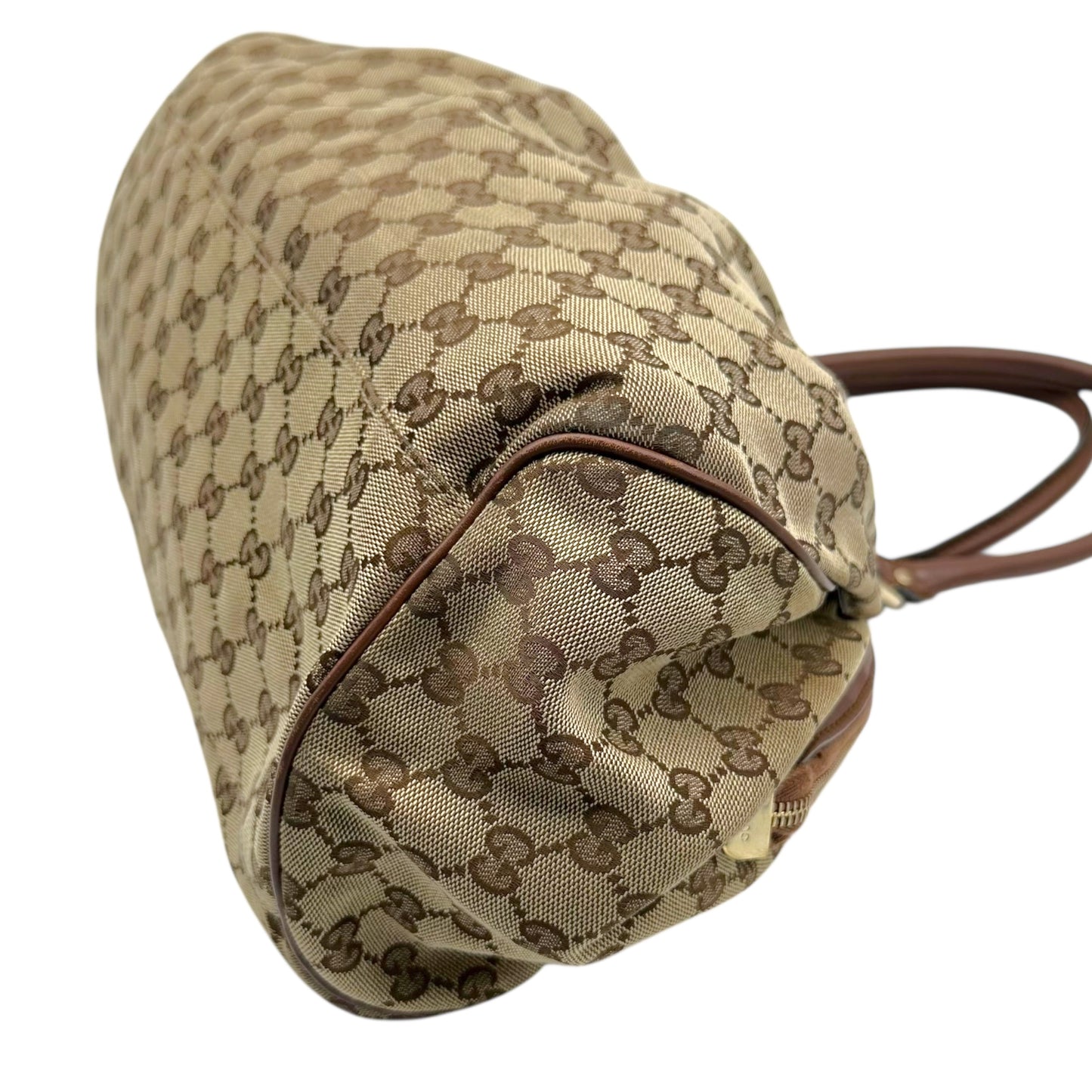 Gucci Tan Monogram & Brown Leather Sukey 2-Way Bag