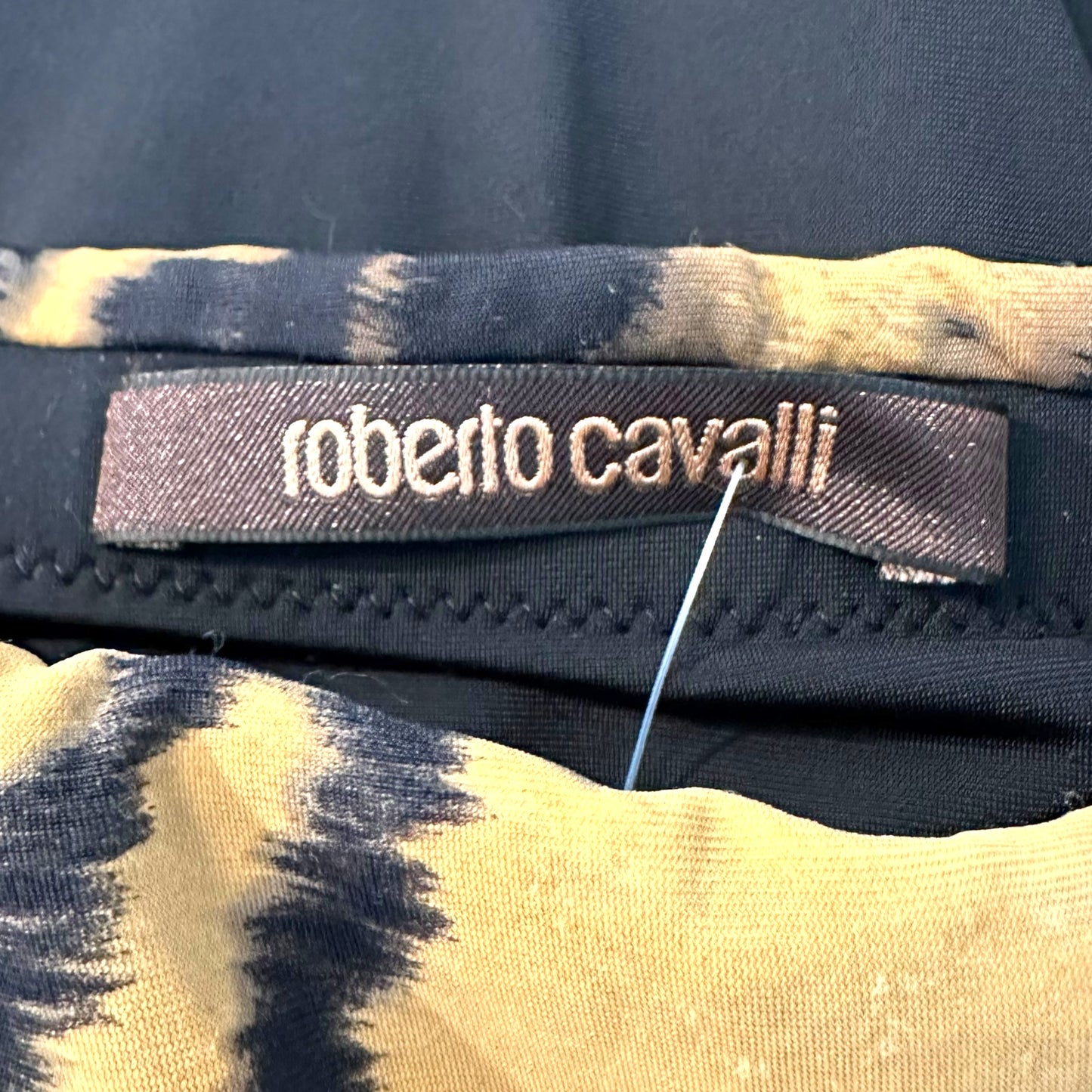 Roberto Cavalli Tiger Print Strapless Maxi Dress