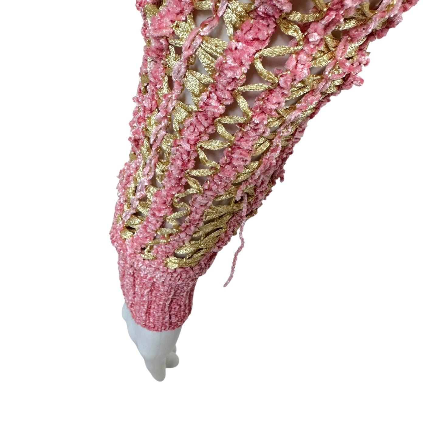 Christian Dior S/S 2000 Pink & Yellow Crochet Cropped Cardigan