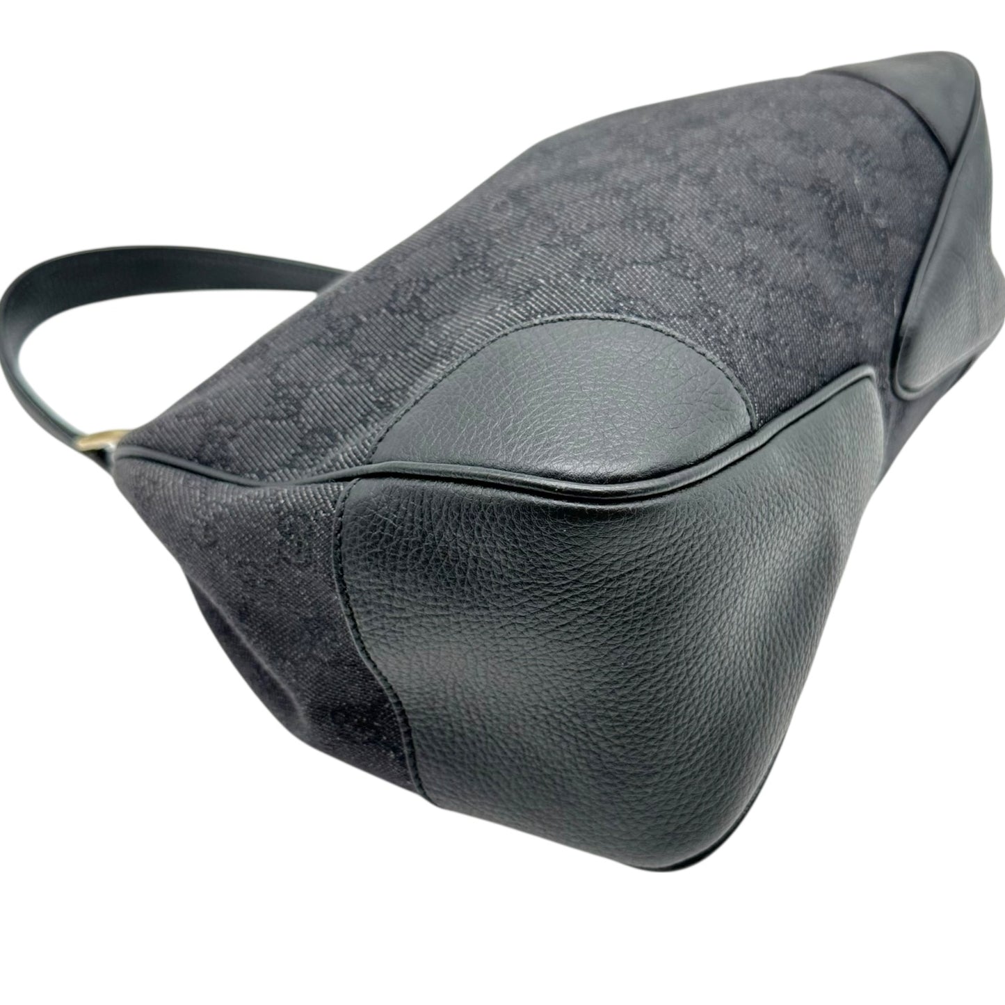 Gucci Gray Denim Monogram Hobo Shoulder Bag