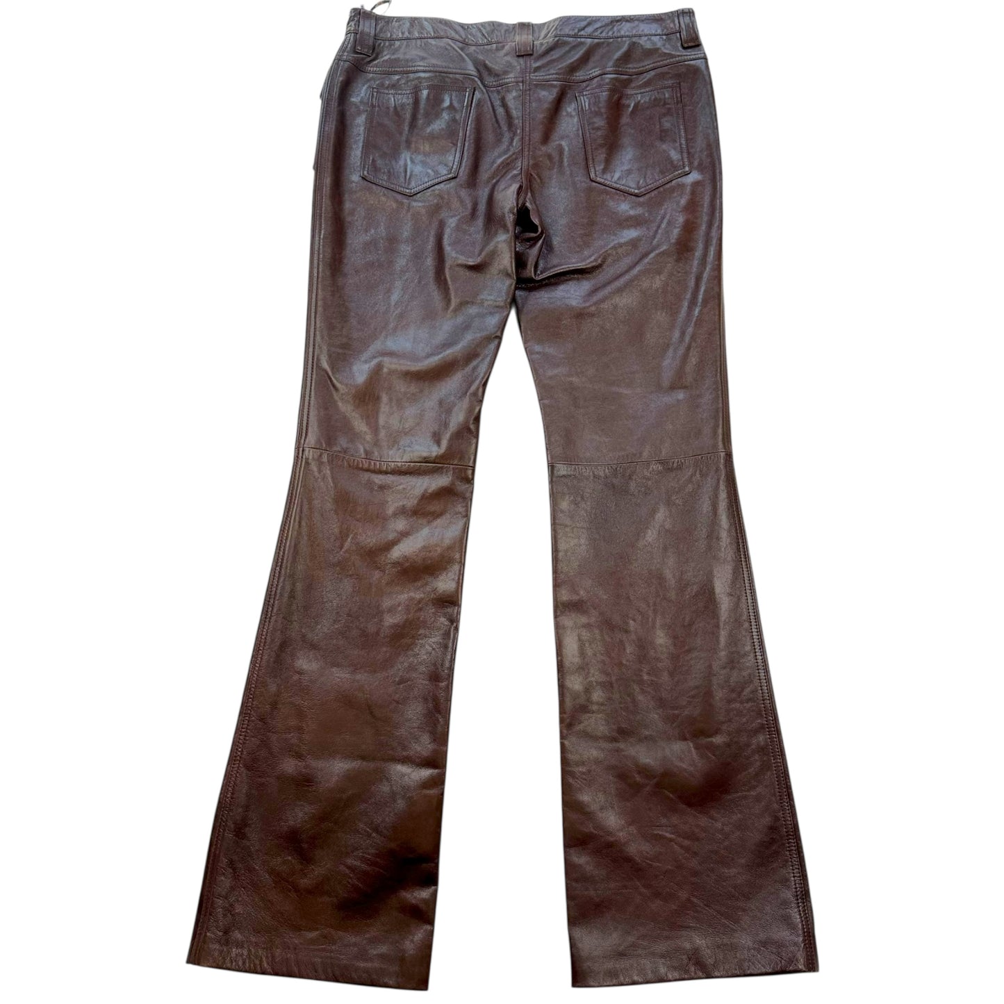 Dolce & Gabbana Dark Brown Leather Pants NEW