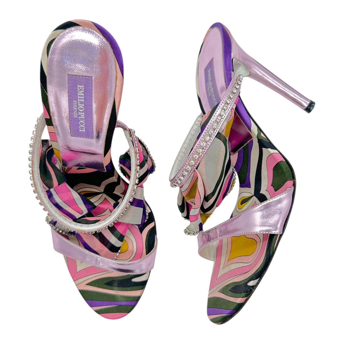 Emilio Pucci Purple Silk Ruffle Heels