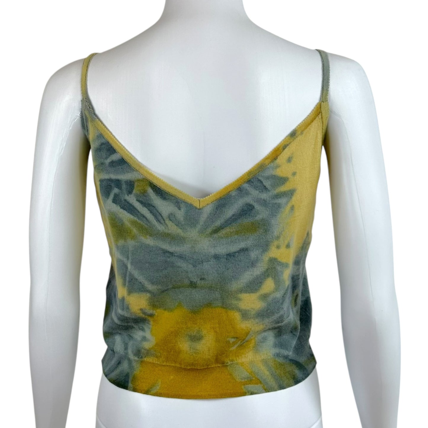 John Galliano Tie-Dye Beaded Cami Cardigan Set Beige Blue