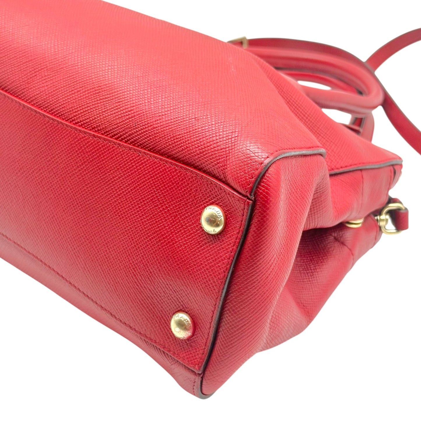Prada Red Saffiano Leather 2-Way Shoulder Bag
