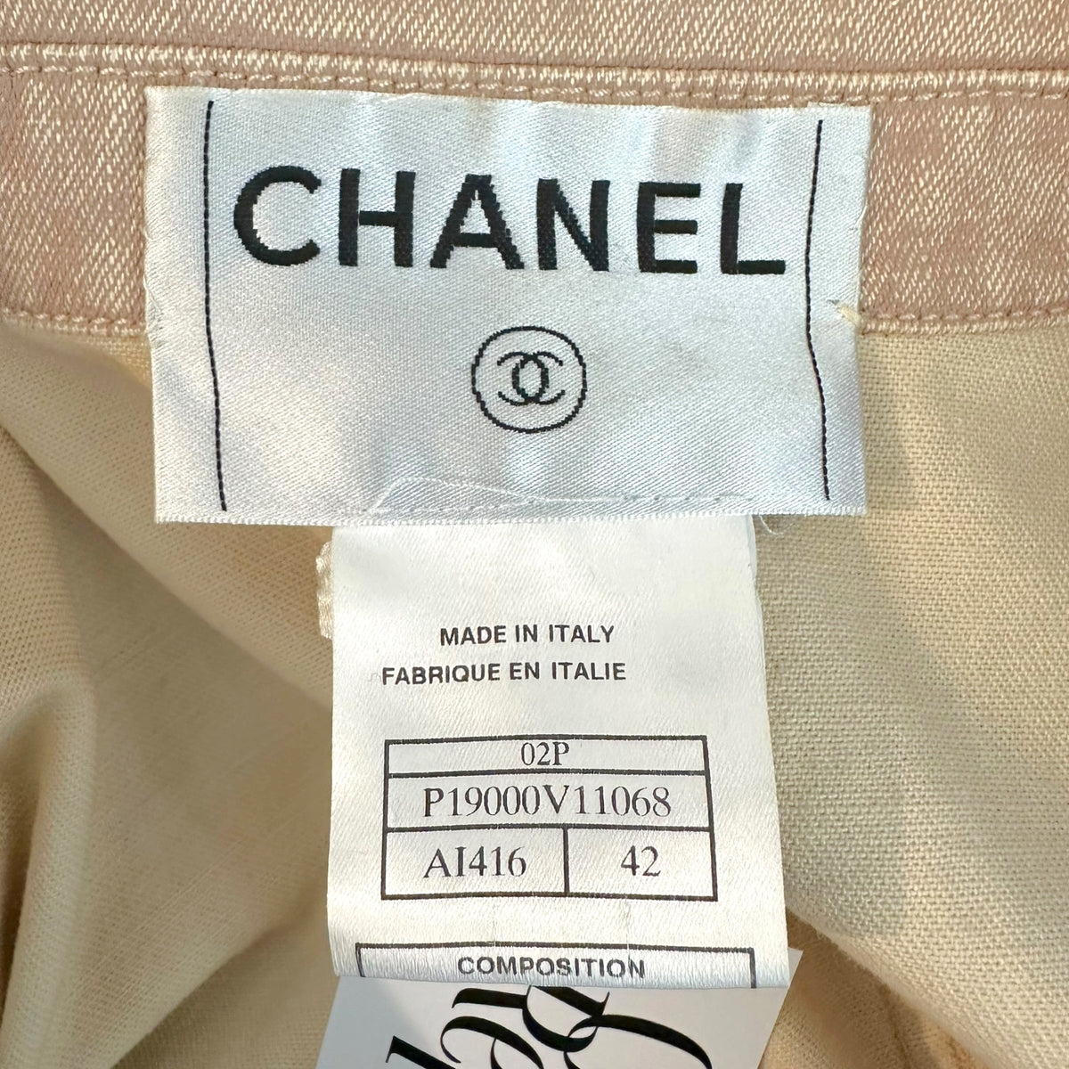 Chanel Blazer Jacket Light Brown Denim Notched Lapel