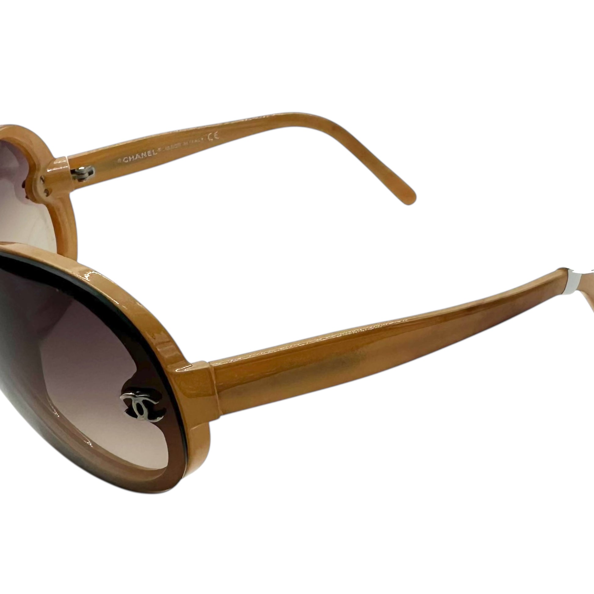 Chanel Brown 5066 Round Shield Sunglasses - Outfit Repeater