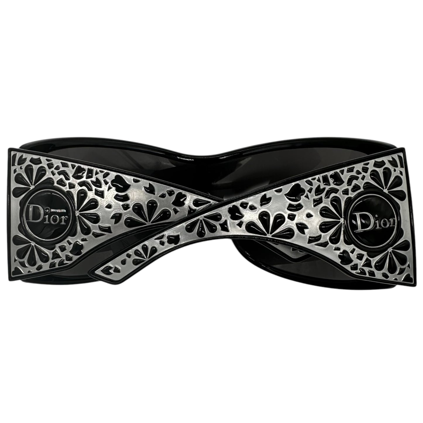 Christian Dior Cherrytree Black & Silver Shield Sunglasses - Outfit Repeater