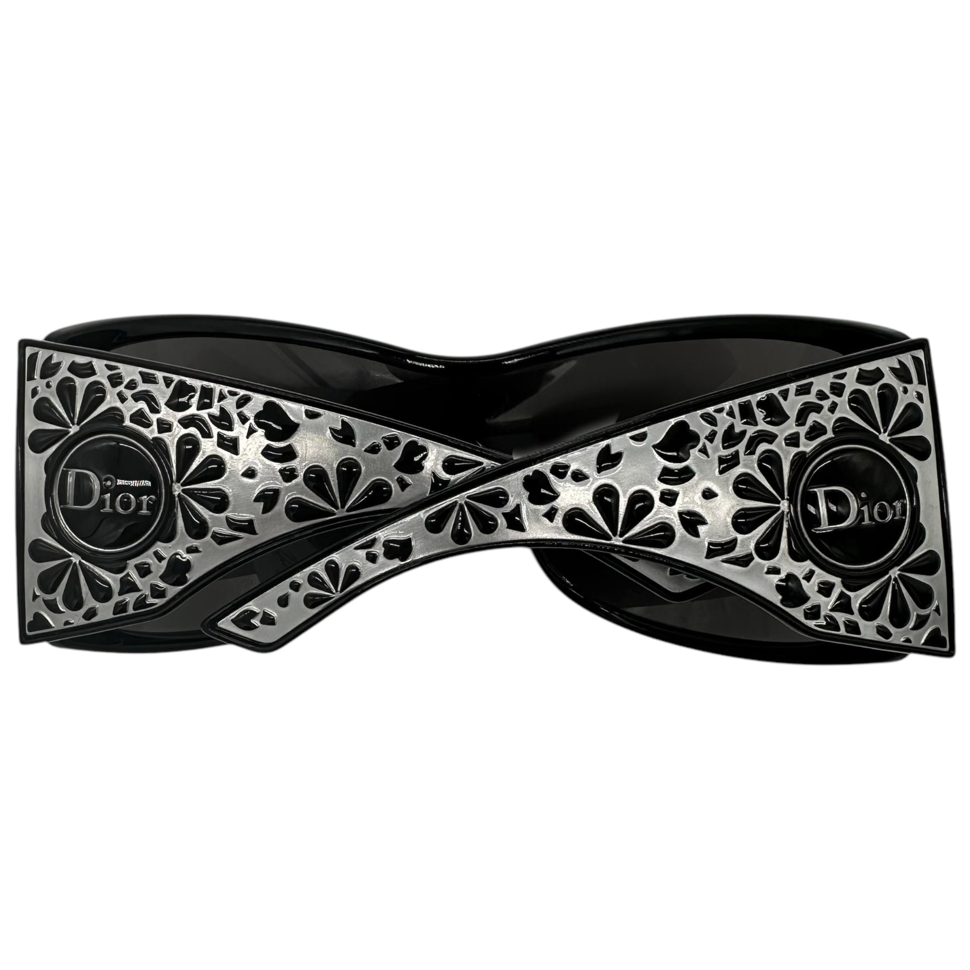 Christian Dior Cherrytree Black & Silver Shield Sunglasses - Outfit Repeater