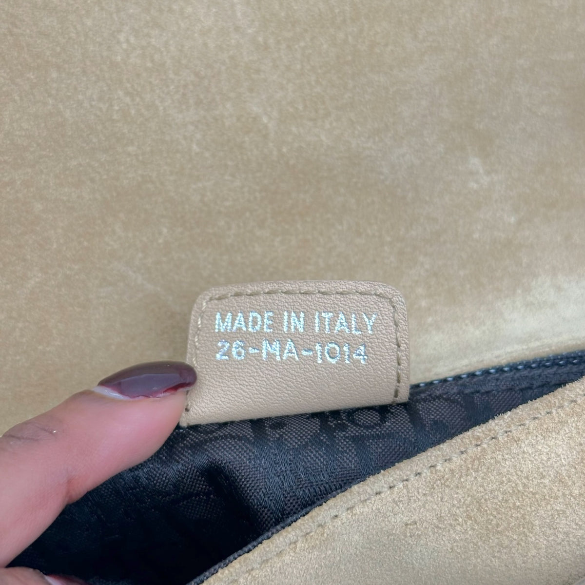 Christian Dior Tan Suede Rhinestone Shoulder Bag