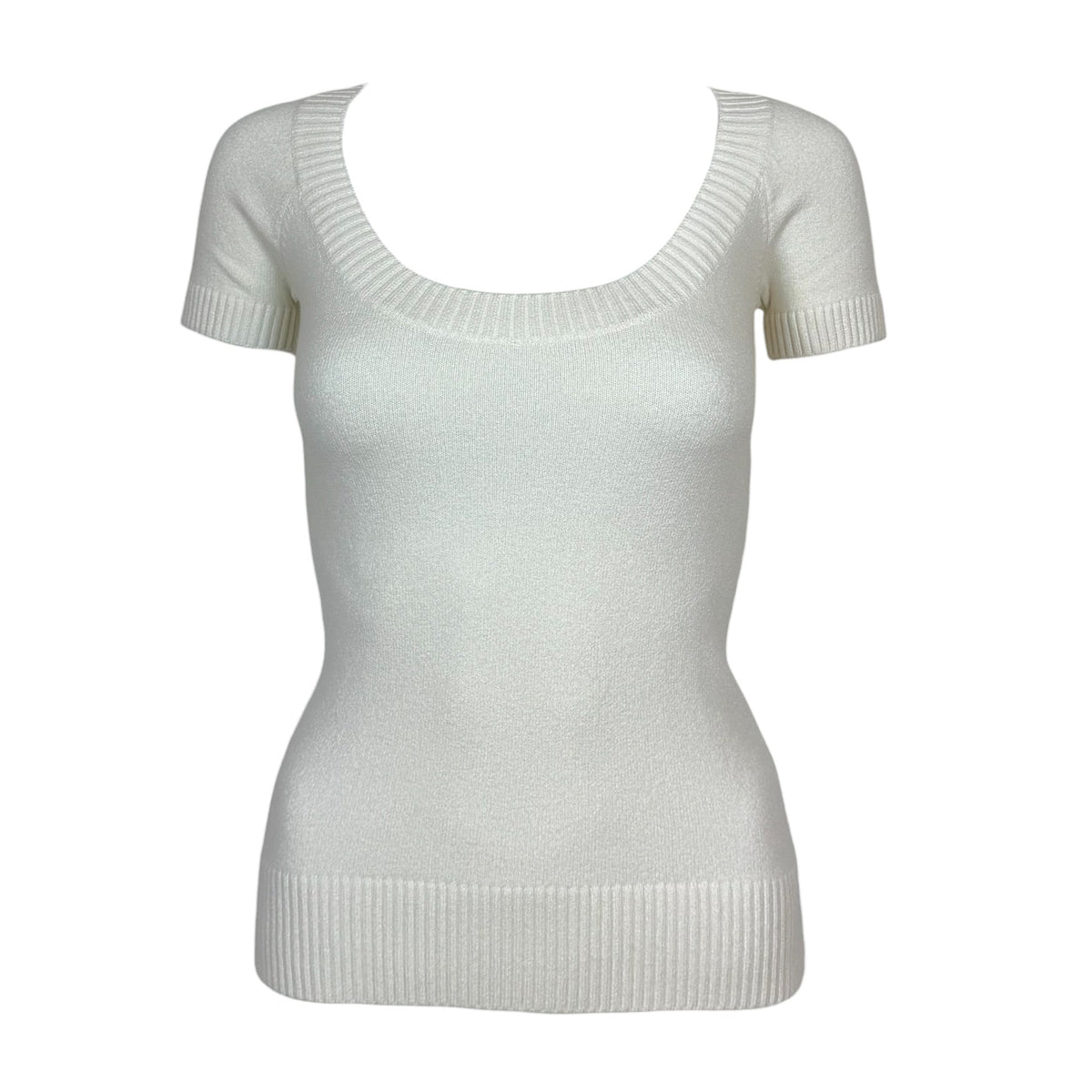 Dolce & Gabbana White Knit T-Shirt