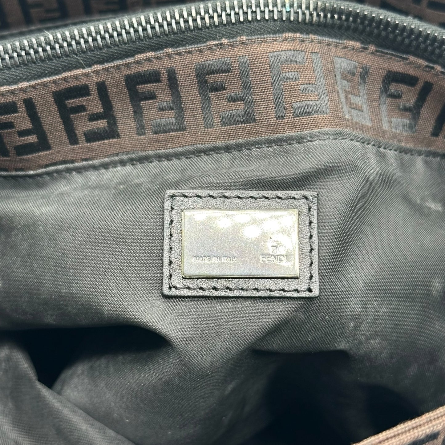 Fendi Brown & Black Zucchino Monogram Small Tote Bag - Outfit Repeater