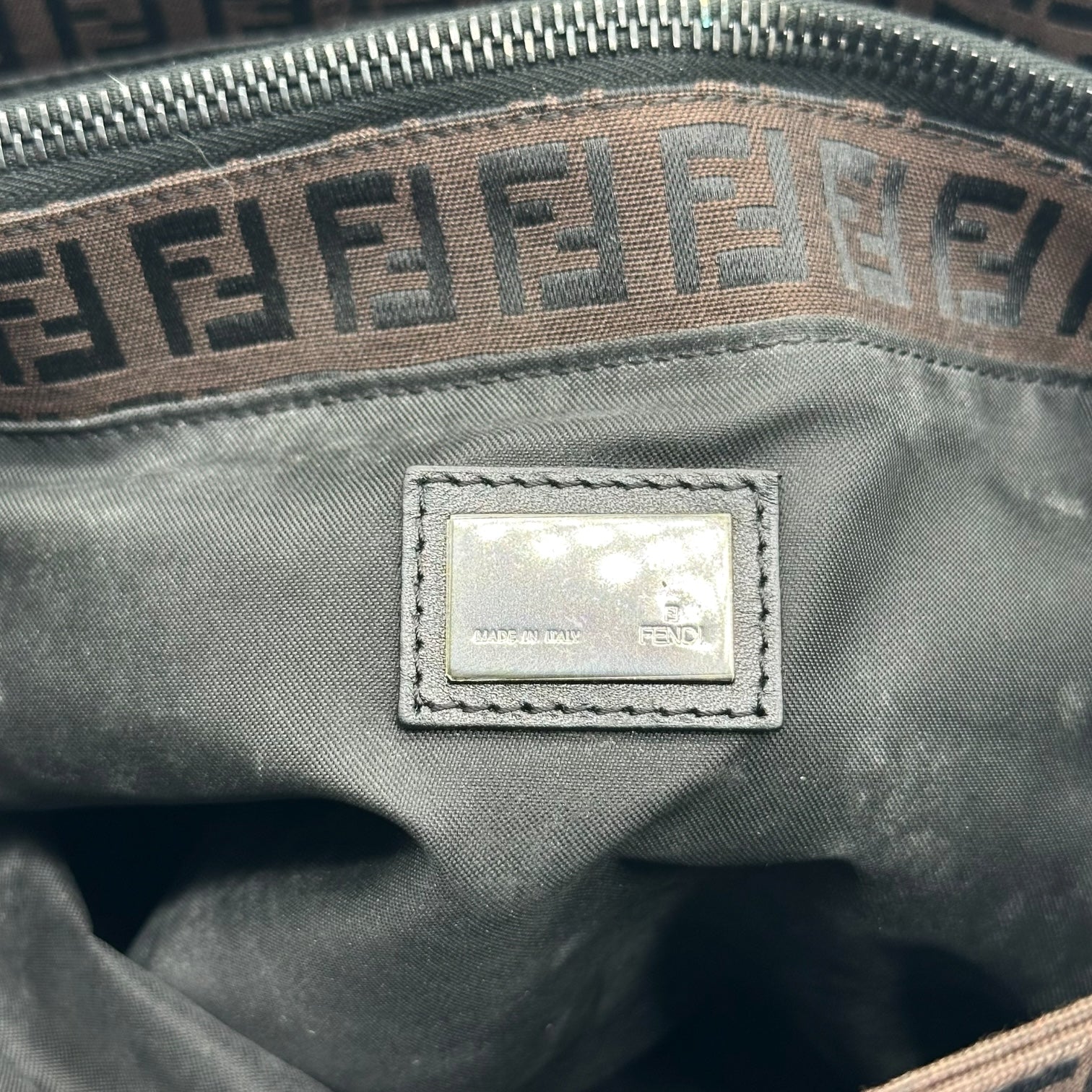 Fendi Brown & Black Zucchino Monogram Small Tote Bag - Outfit Repeater