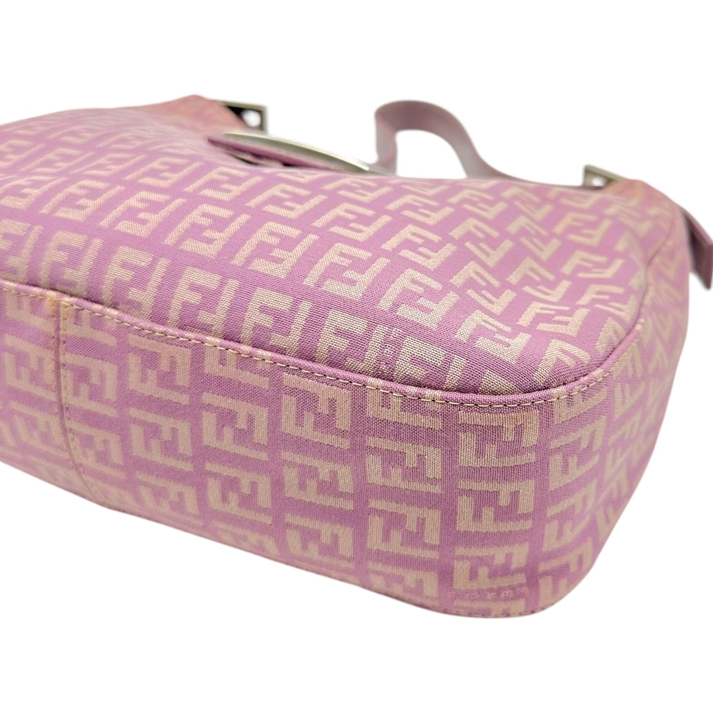 Fendi Lavender Zucchino Monogram Shoulder Baguette Bag