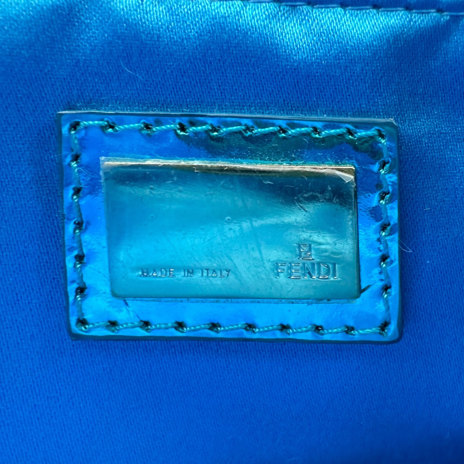 Fendi Zucca Mini Mama Baguette Bag w/ Blue - Outfit Repeater