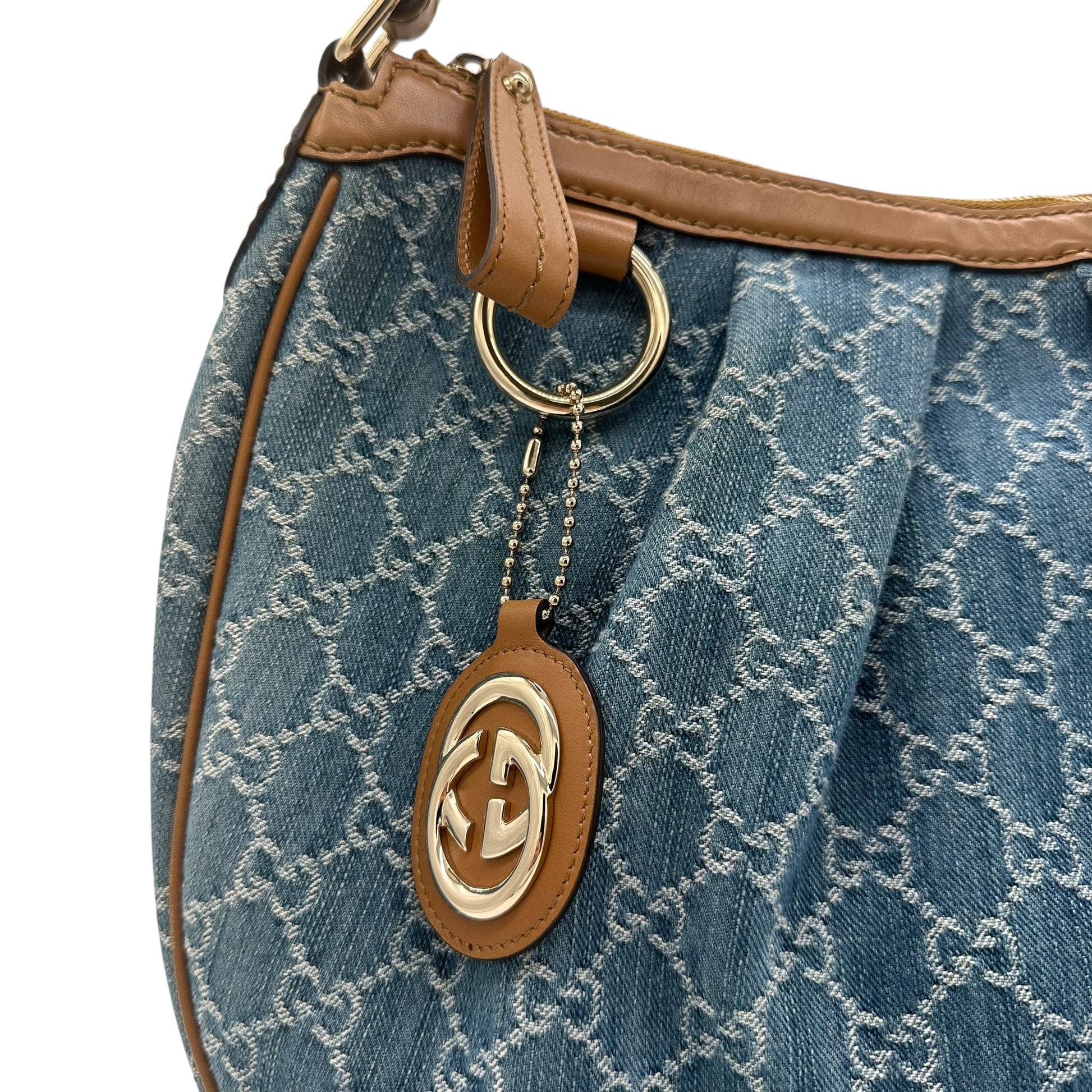 Gucci Denim Monogram Sukey Hobo Bag - Outfit Repeater