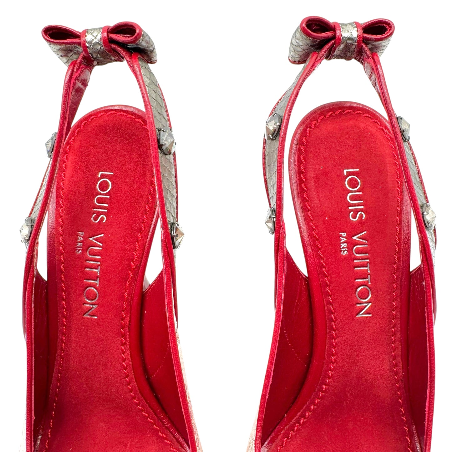 Louis Vuitton Murakami Cherry Blossom Silk & Python Sling-Back Heels RARE