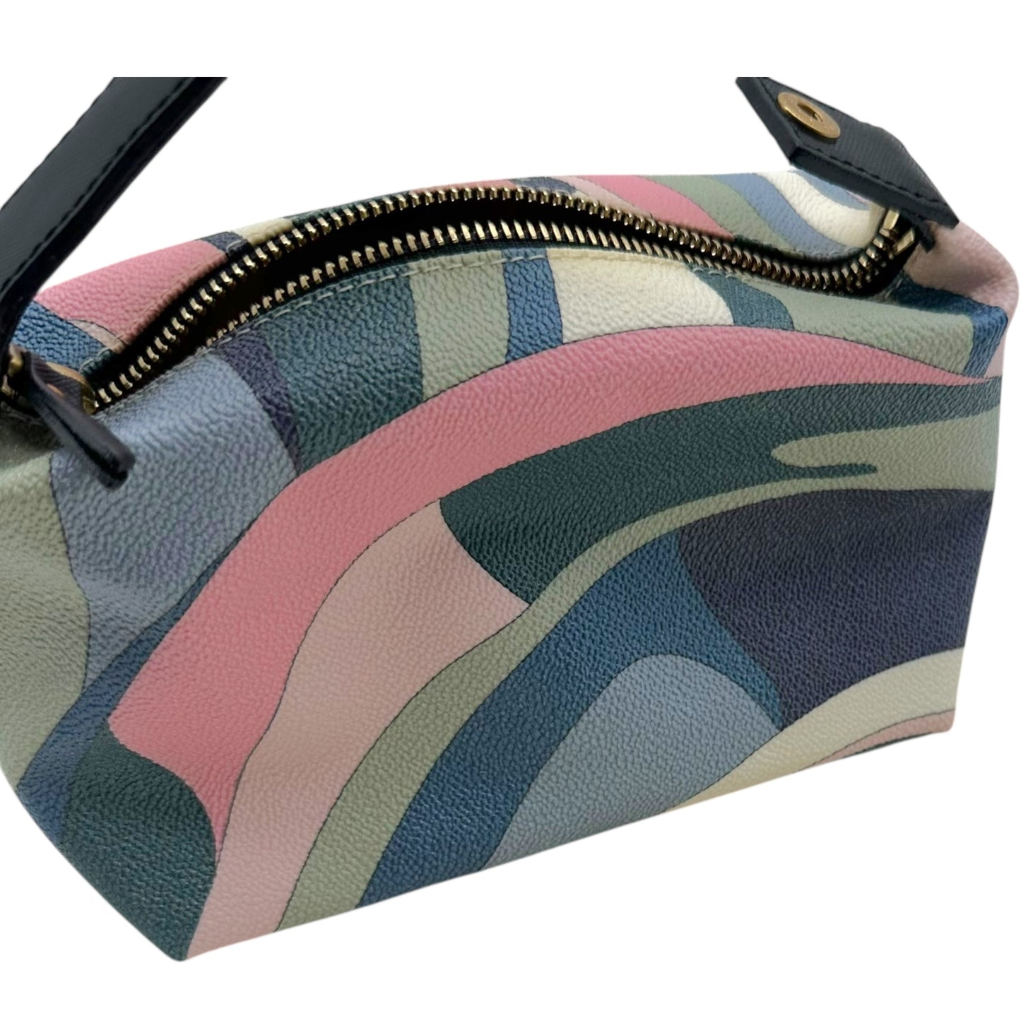 Emilio Pucci Pink & Gray Printed Coated Canvas Pochette Bag