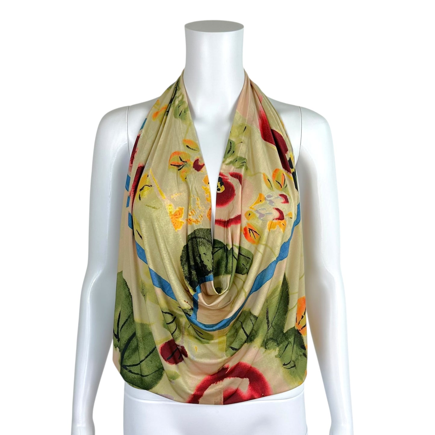 Jean Paul Gaultier Floral Print Halter Tank Top