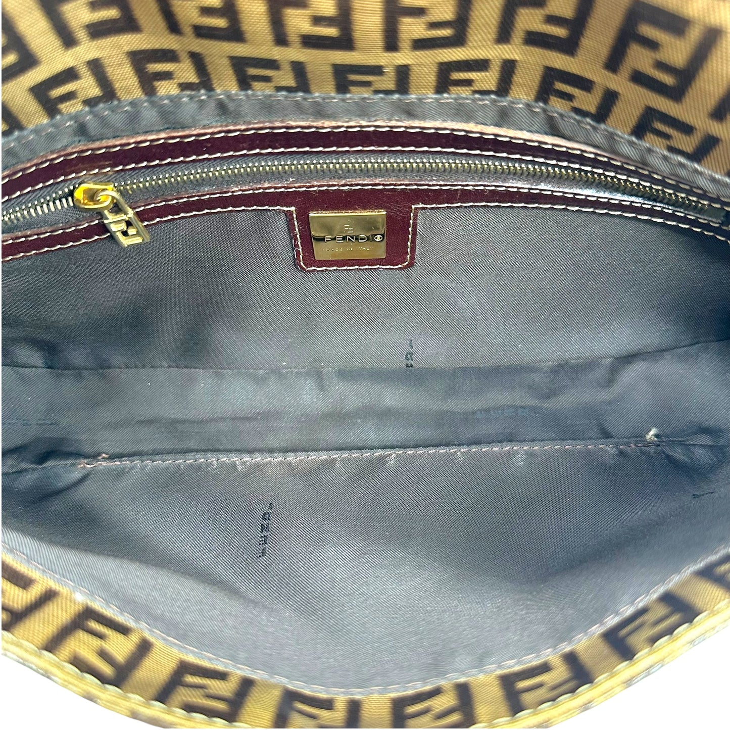 Fendi Coated Canvas Monogram Zucchino Baguette Bag