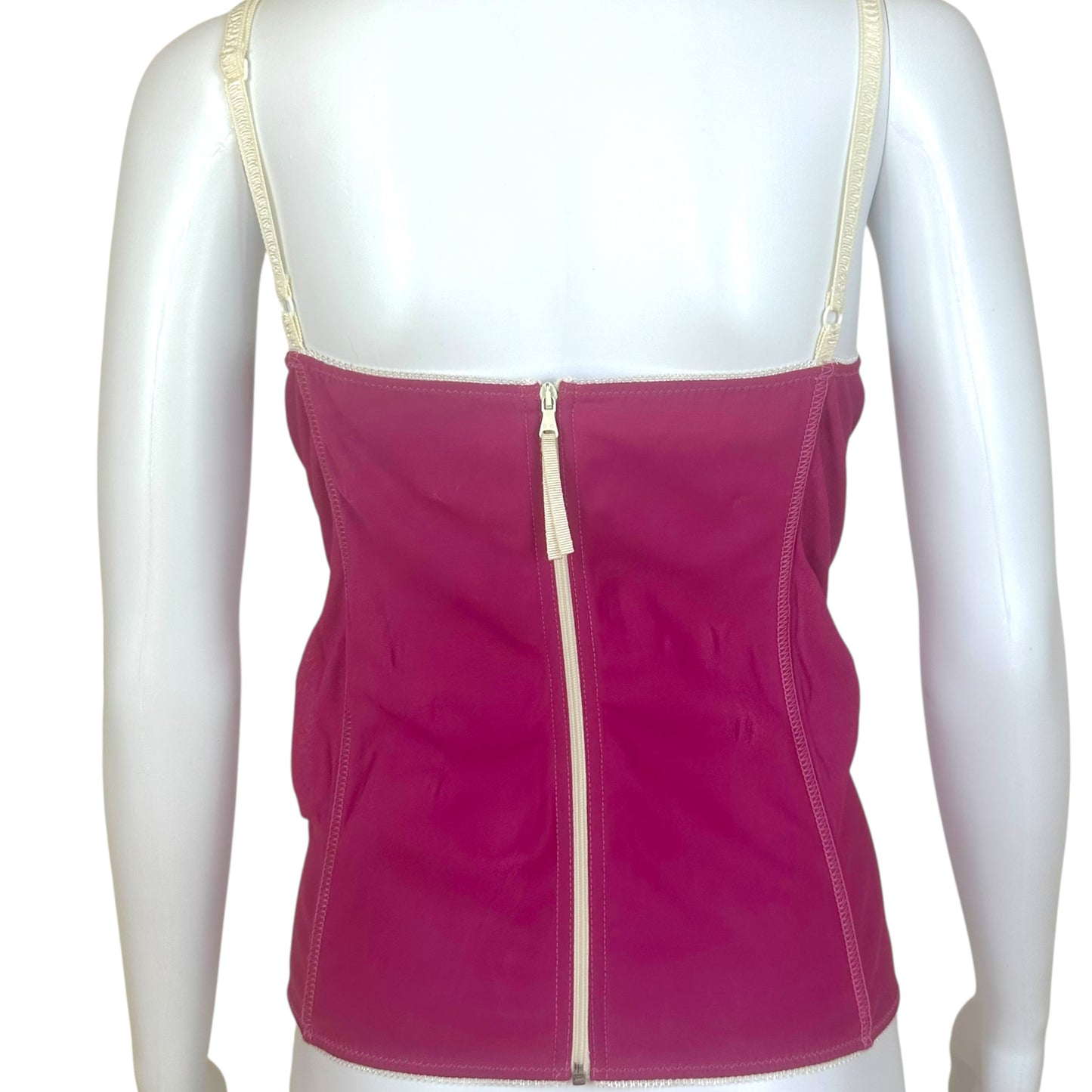 D&G Dolce & Gabbana Berry Pink Floral Corset Top