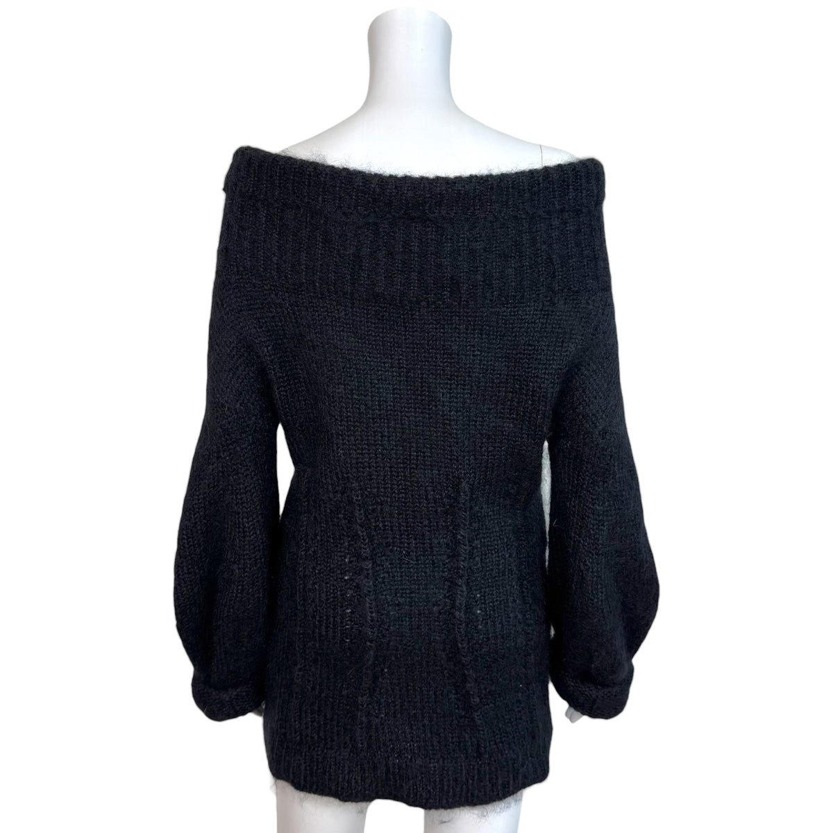 Gucci Black Mohair Knit Off-Shoulder Sweater