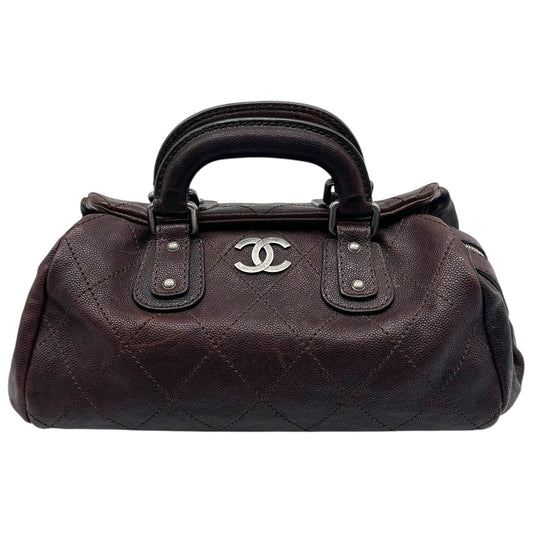 Chanel Brown Caviar Matelasse Bowler Bag 2005-06