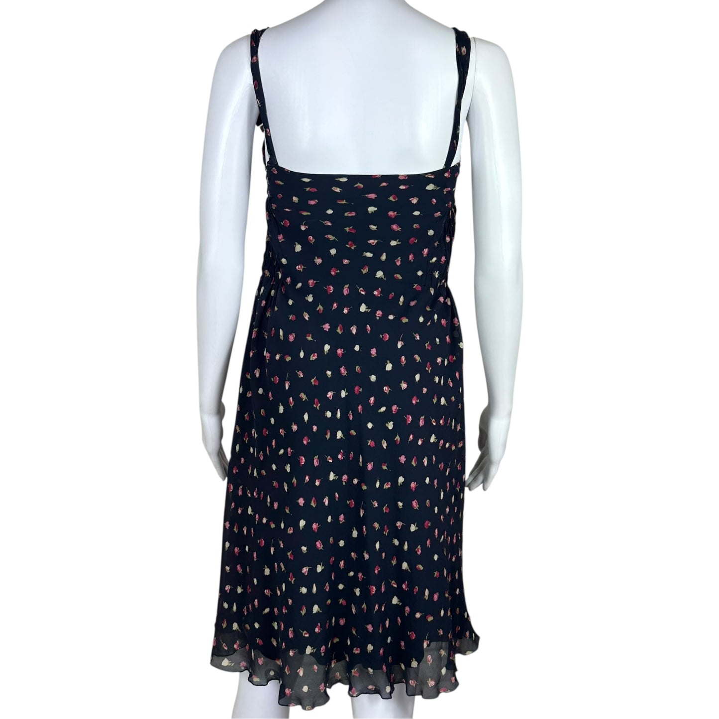 Moschino Navy Floral Silk Dress