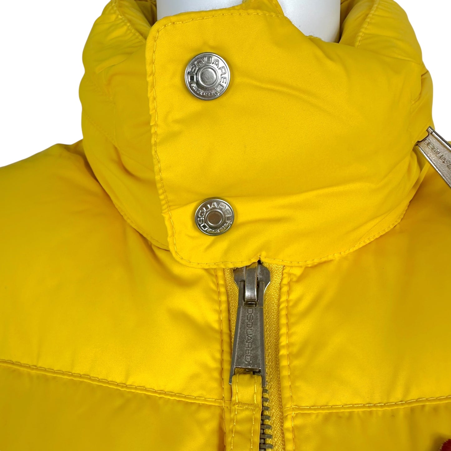 Dsquared2 Yellow Down Vest With Logo Patch