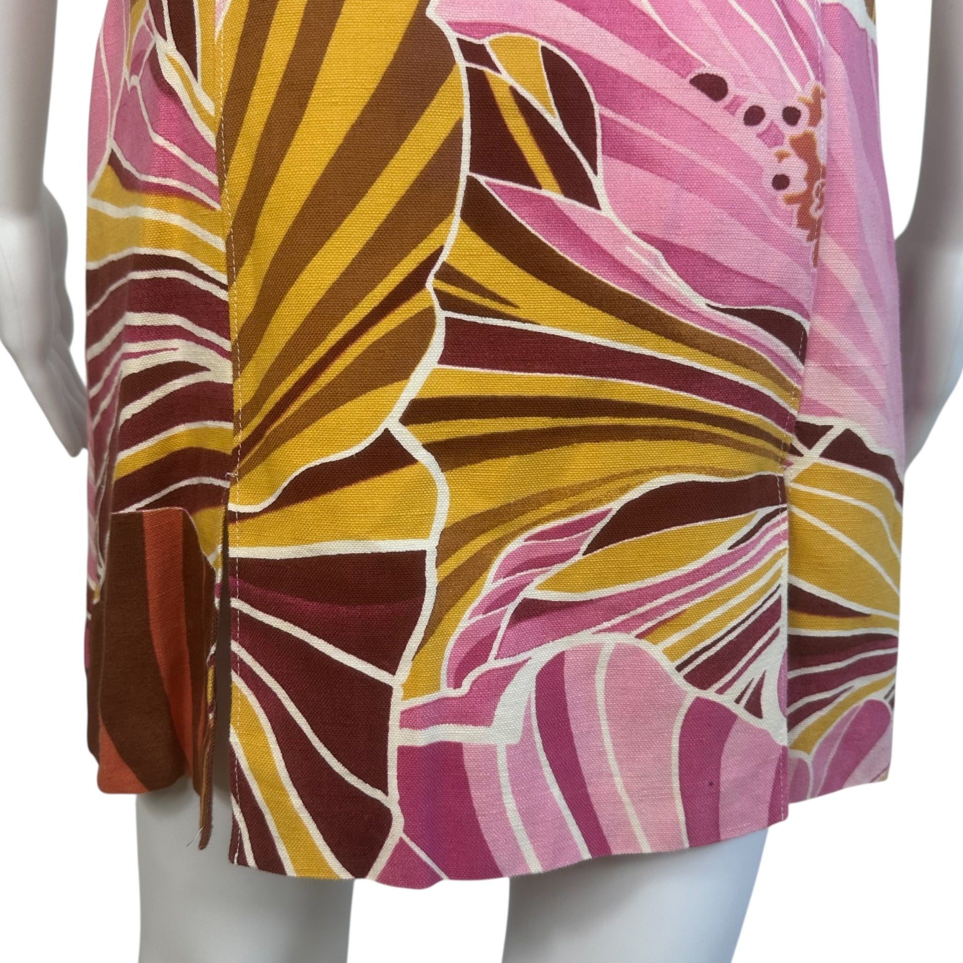 D&G Pink Floral Mini Dress with Sweetheart Neckline