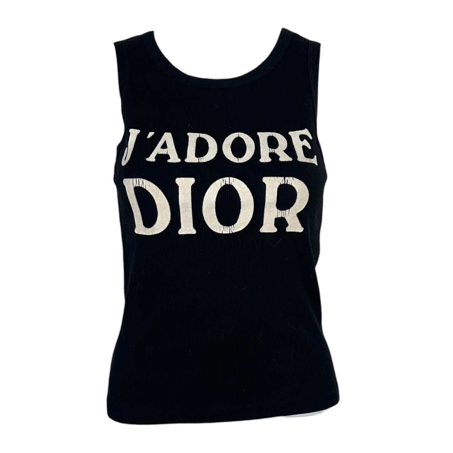 Christian Dior S/S 2003 Black & White J'Adore Dior Logo Tank