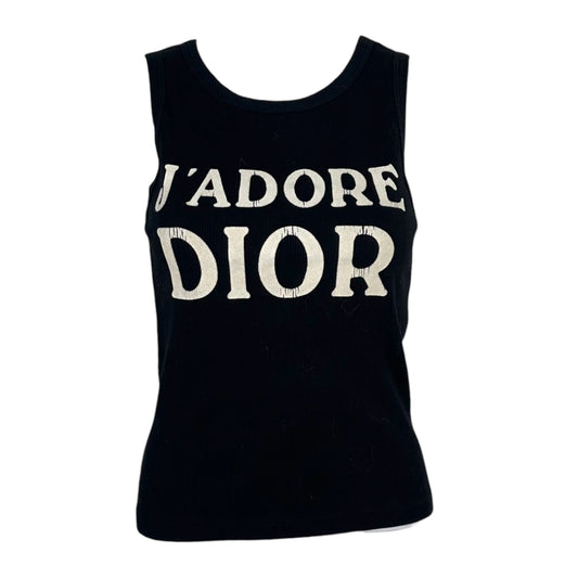 Christian Dior S/S 2003 Black & White J'Adore Dior Logo Tank