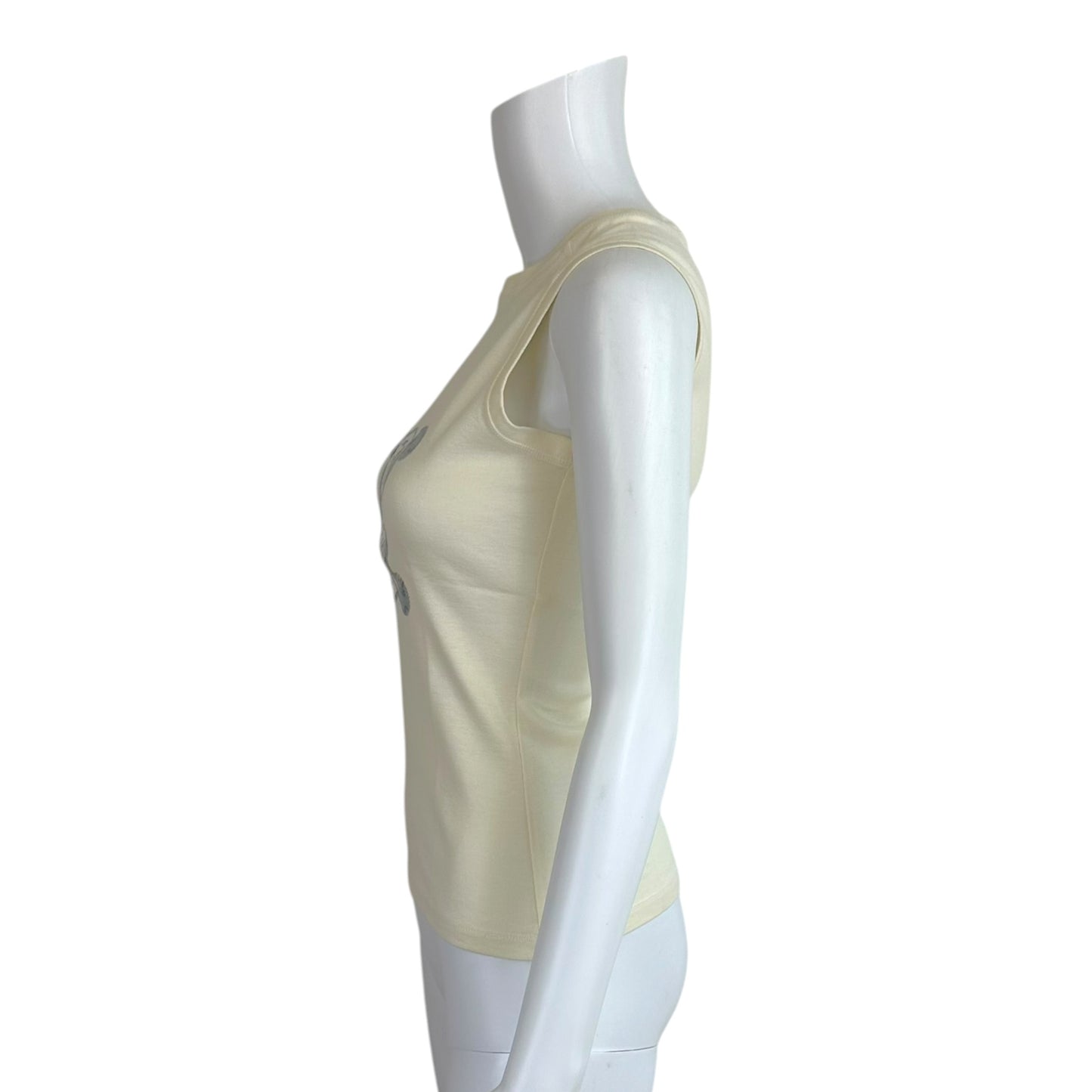 Celine Ivory & Blue Triomphe Monogram Logo Tank
