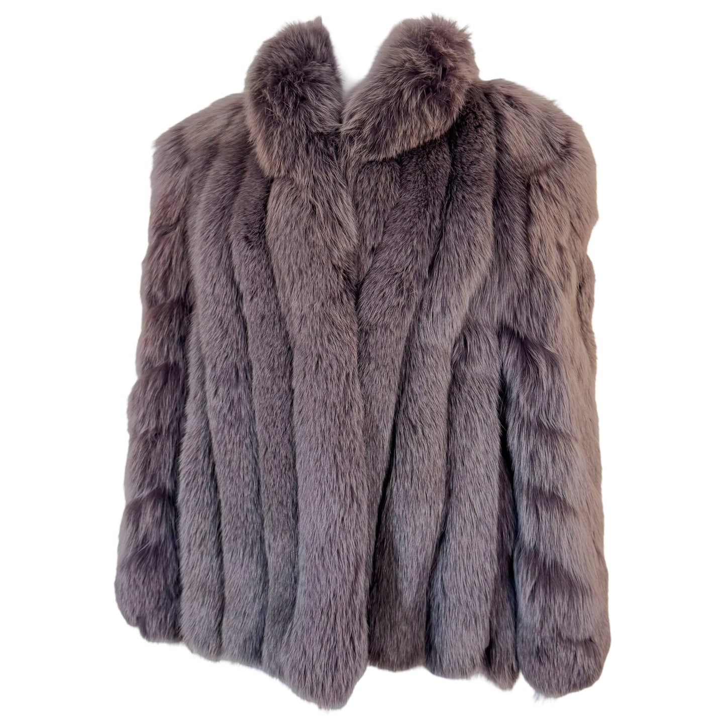 Vintage Saga Fox Purple Dyed Blue Fox Fur Coat